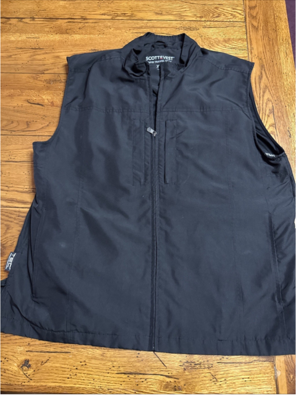 SCOTTeVEST RFID Travel Vest Mens XL Black Security Hidden Pockets TEC SeV U14